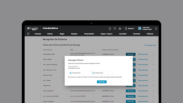 Aprende a descargar ficheros en CaixaBankNow