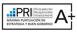 PRI: Principles for Responsible Investment. Máxima puntuación en estrategia y buen gobierno
